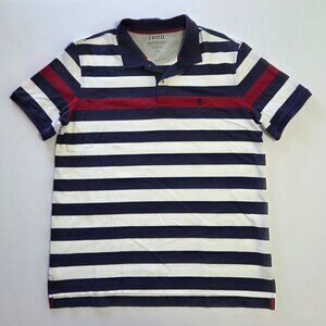 IZOD Advantage Performance Polo Shirt, Men’s Large, Navy/White/Red Stripes